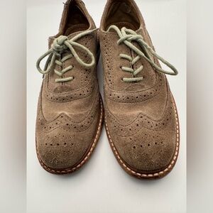 Fossil Women’s Leather Shoes Size  6 Flats Wing Tip Suede